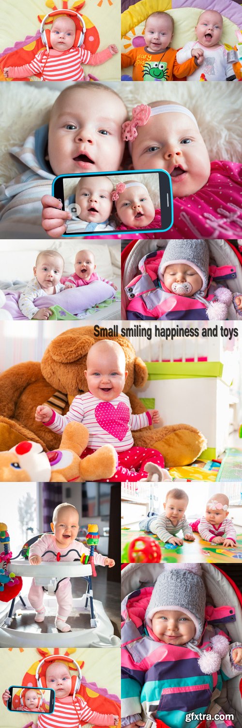 Small smiling happiness and toys