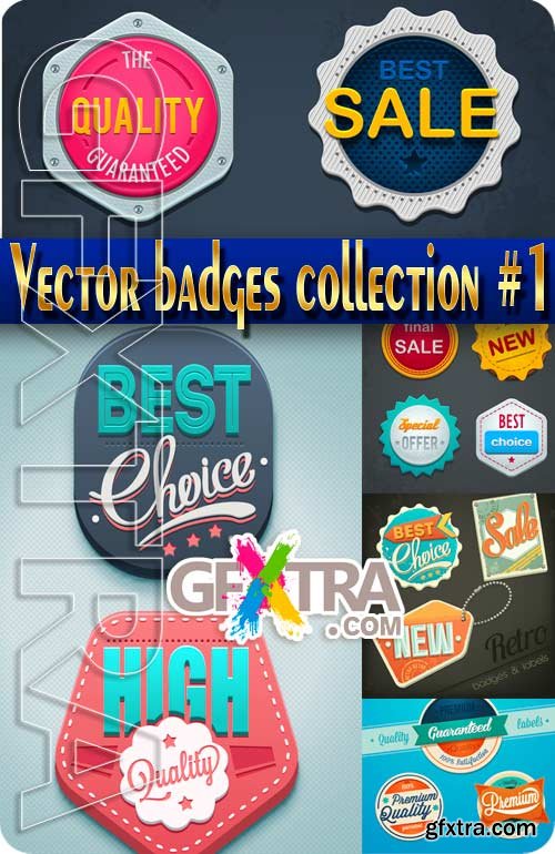 Vector badges collection #1 - Stock Vector