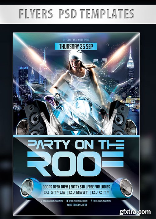 Party on the Roof Flyer PSD Template + Facebook Cover