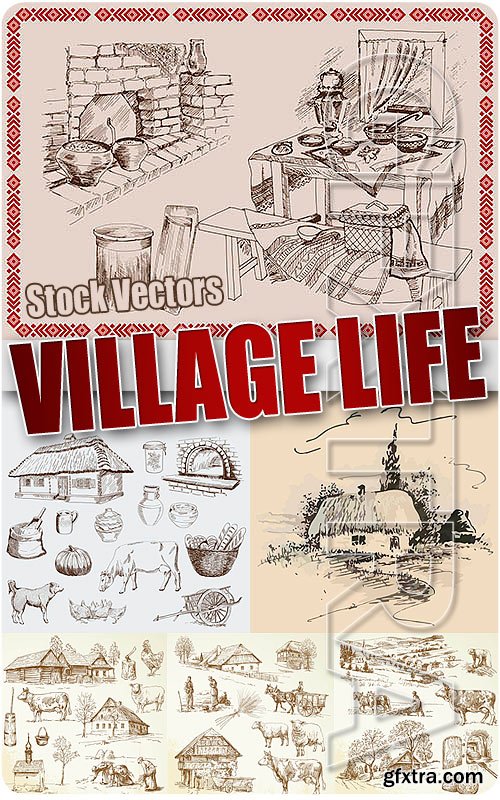Village life - Stock Vectors