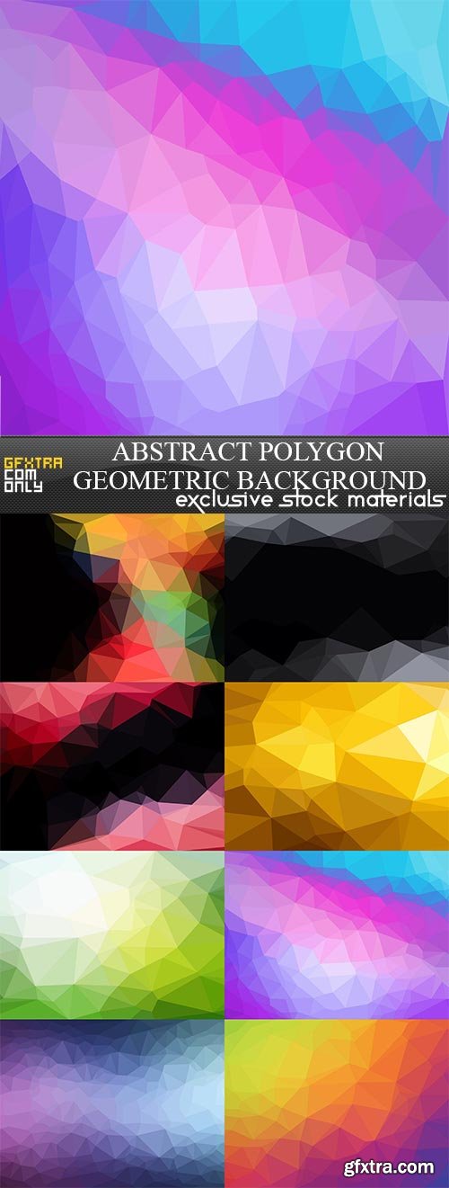 Abstract polygon geometric background, 8 x UHQ JPEG