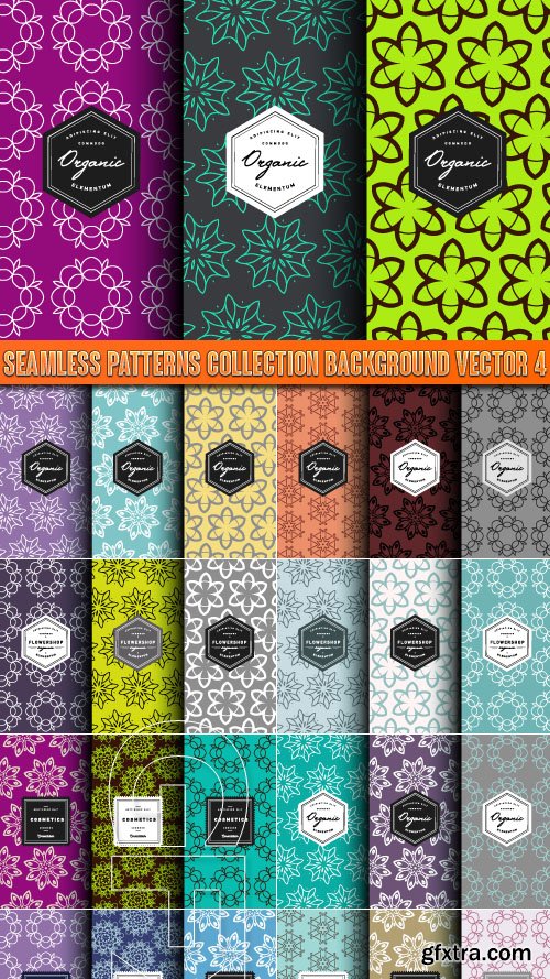 Seamless patterns collection background vector 4