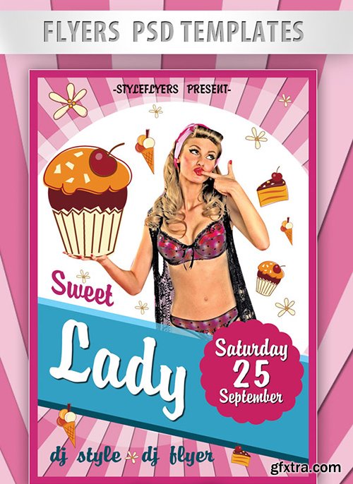 Sweet Lady Flyer PSD Template + Facebook Cover