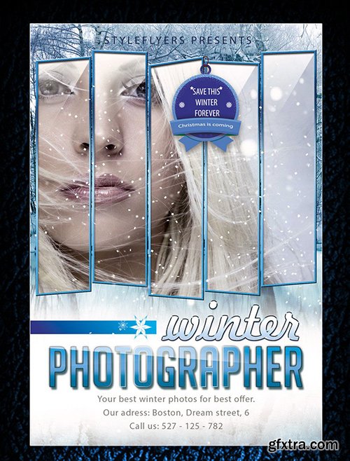 Winter Photographer Flyer Template PSD Template + Facebook Cover