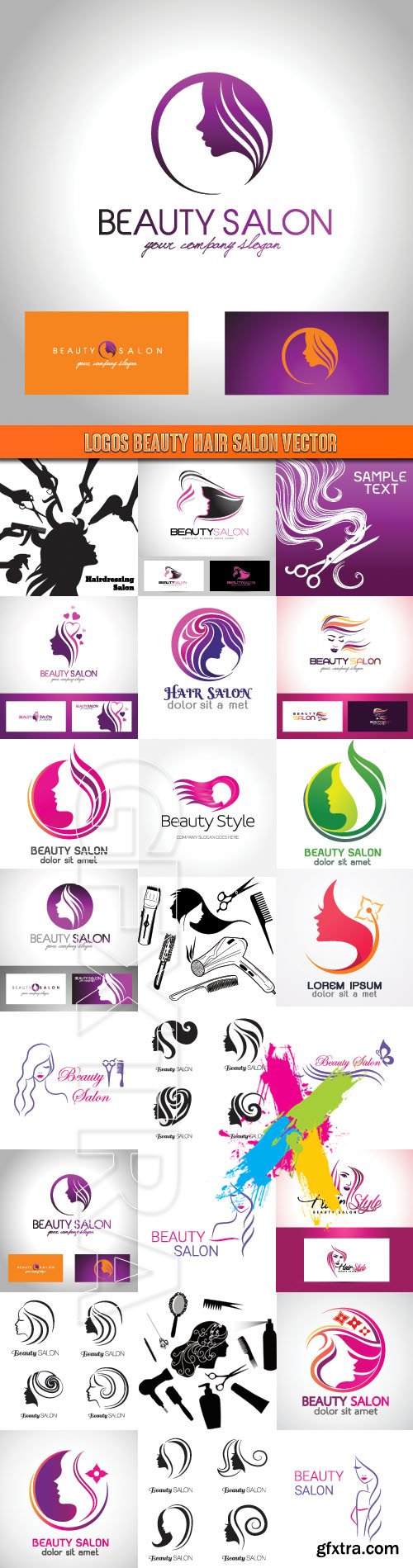 Logos Beauty hair salon vector
