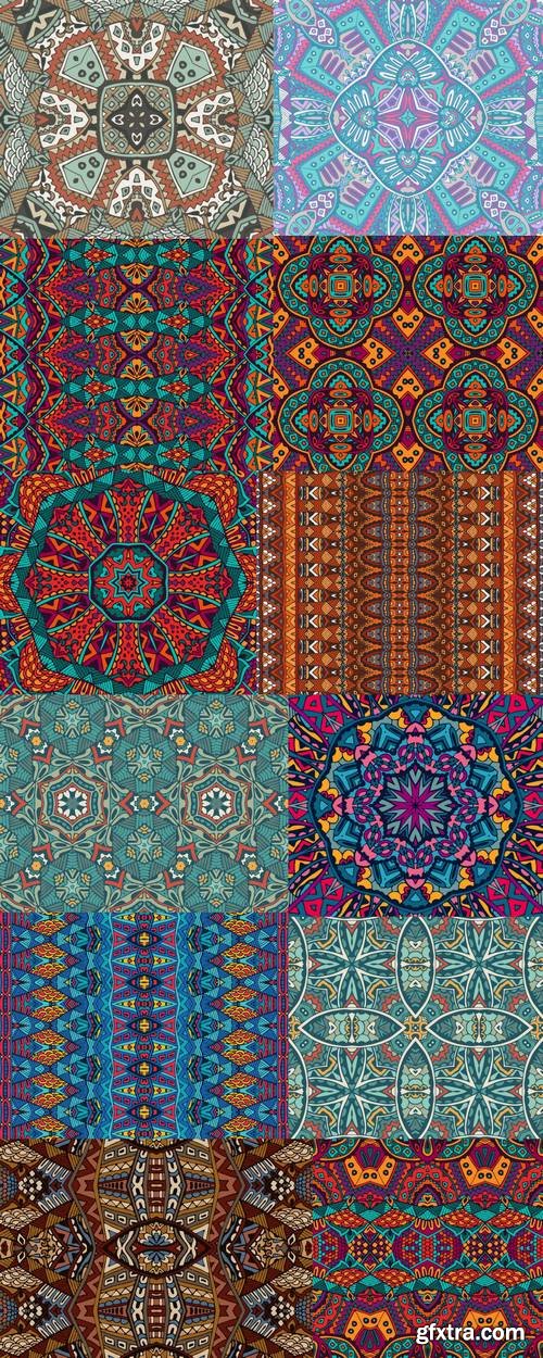 Abstract Folk Ethnic Colorful Seamless Pattern Ornament
