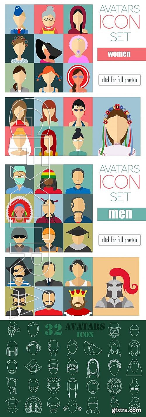 CM - Avatar icon set People characters 583201