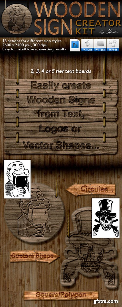 Graphicriver Wooden Sign Creator Kit 14177790