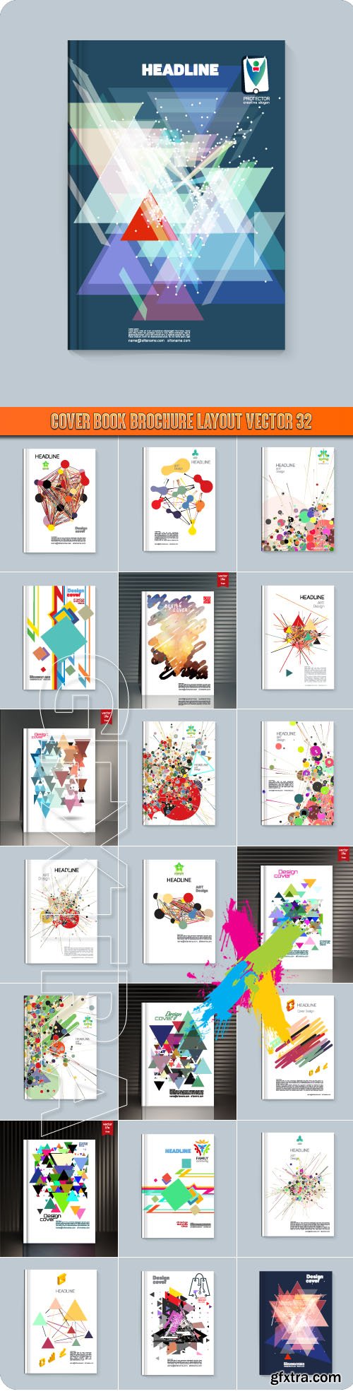 Cover book brochure layout vector 32