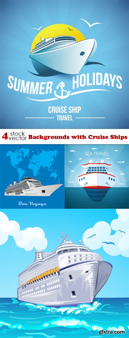Vectors - Backgrounds with Cruise Ships