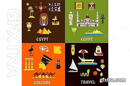 CM - Egypt travel and culture flat icons 579453