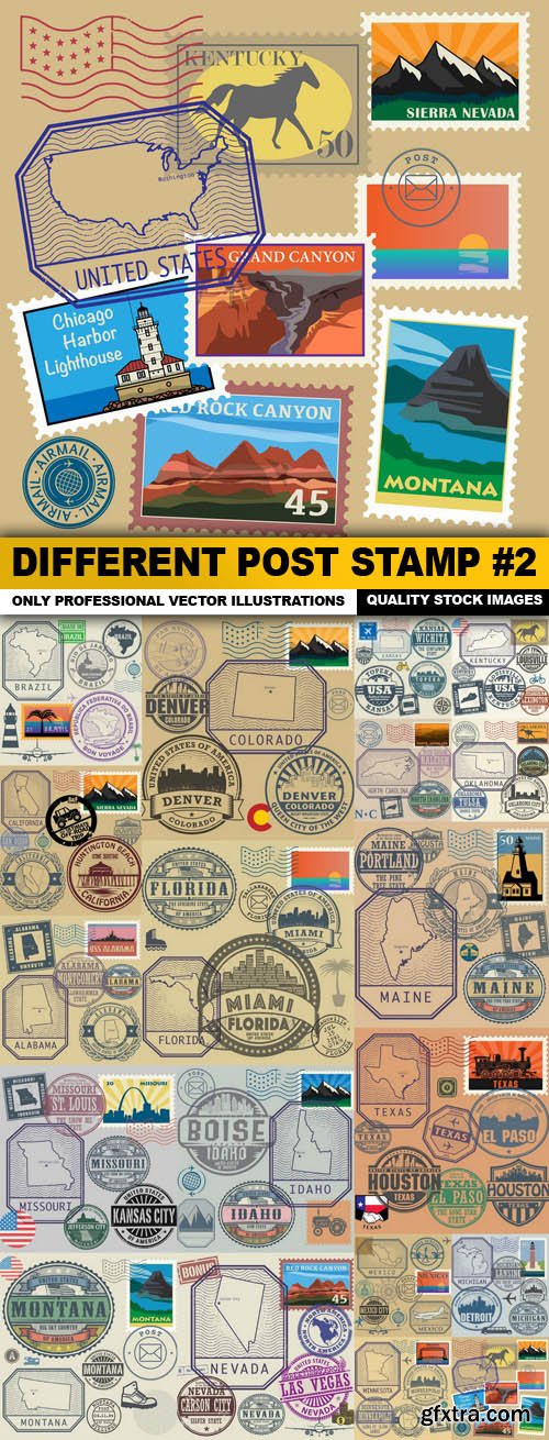 Different Post Stamp #2 - 20 Vector