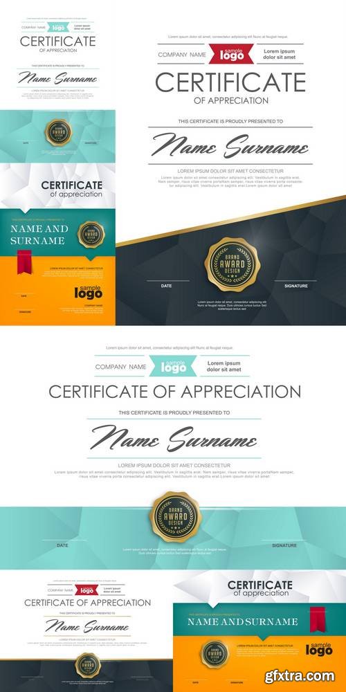 Certificate Template with Clean and Modern Pattern