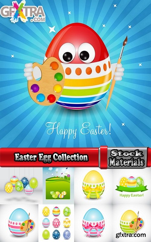 Easter Egg Collection Easter holiday gift card vector image 25 EPS