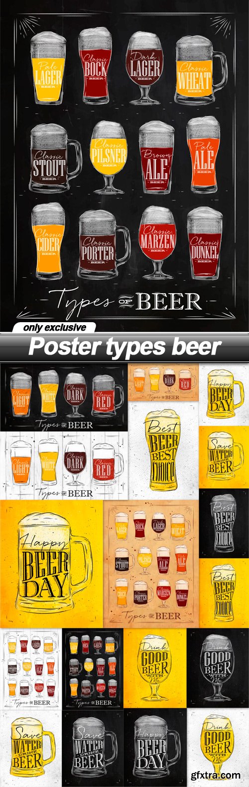 Poster types beer - 18 EPS