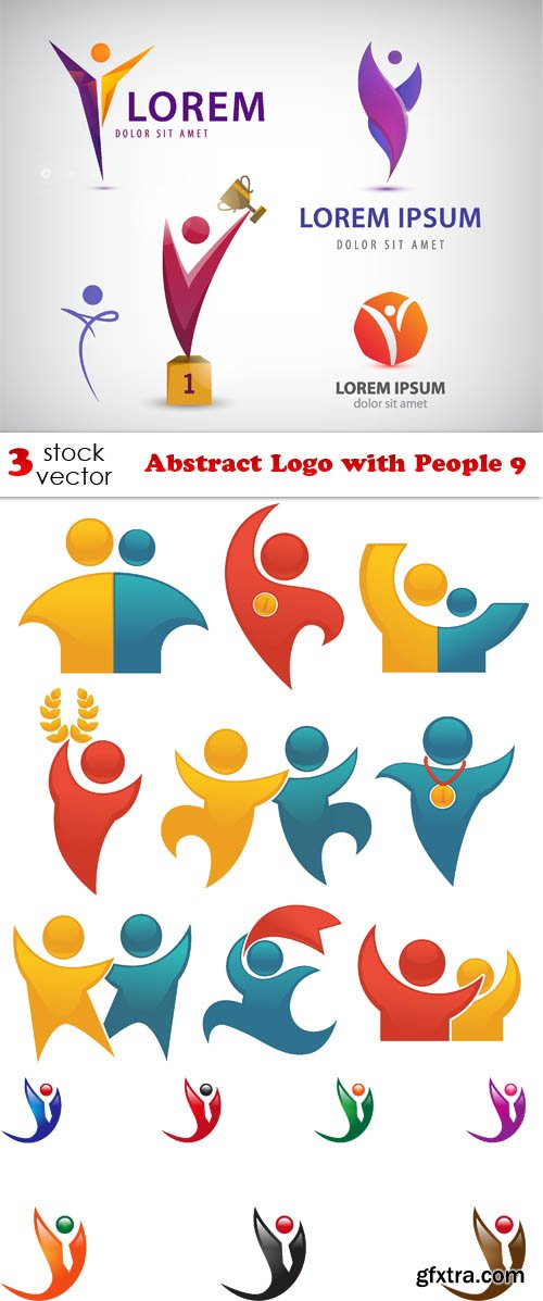 Vectors - Abstract Logo with People 9