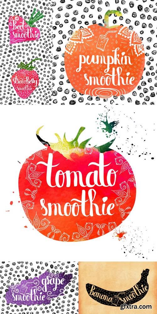 Colorful Bright Hand Lettering Poster Sweet Smoothie
