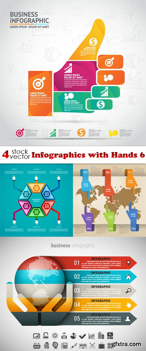 Vectors - Infographics with Hands 6