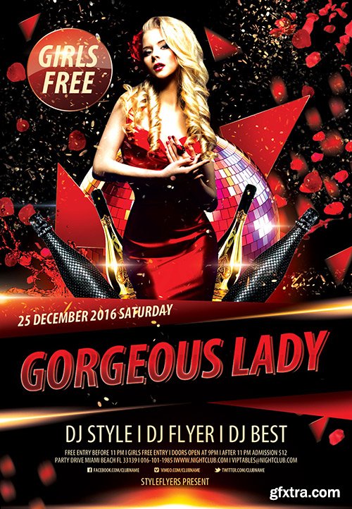 Gorgeous Lady PSD Flyer Template + Facebook Cover