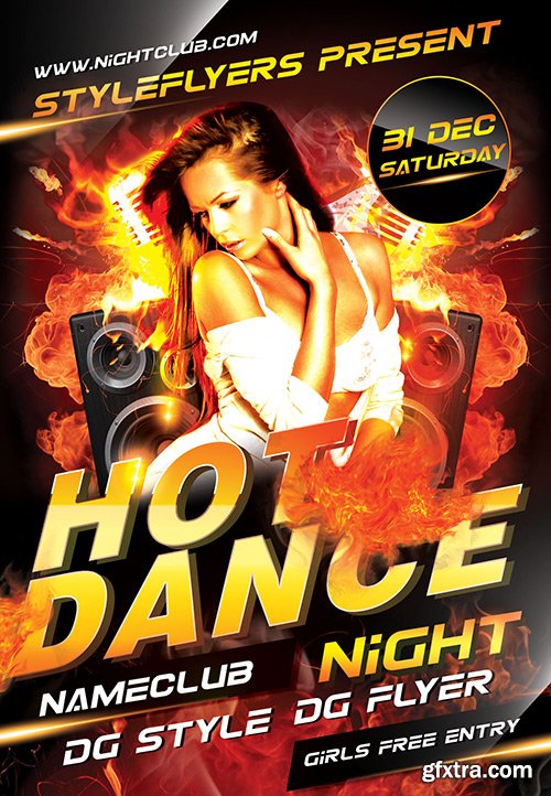 Hot Dance Night PSD Flyer + Facebook Cover