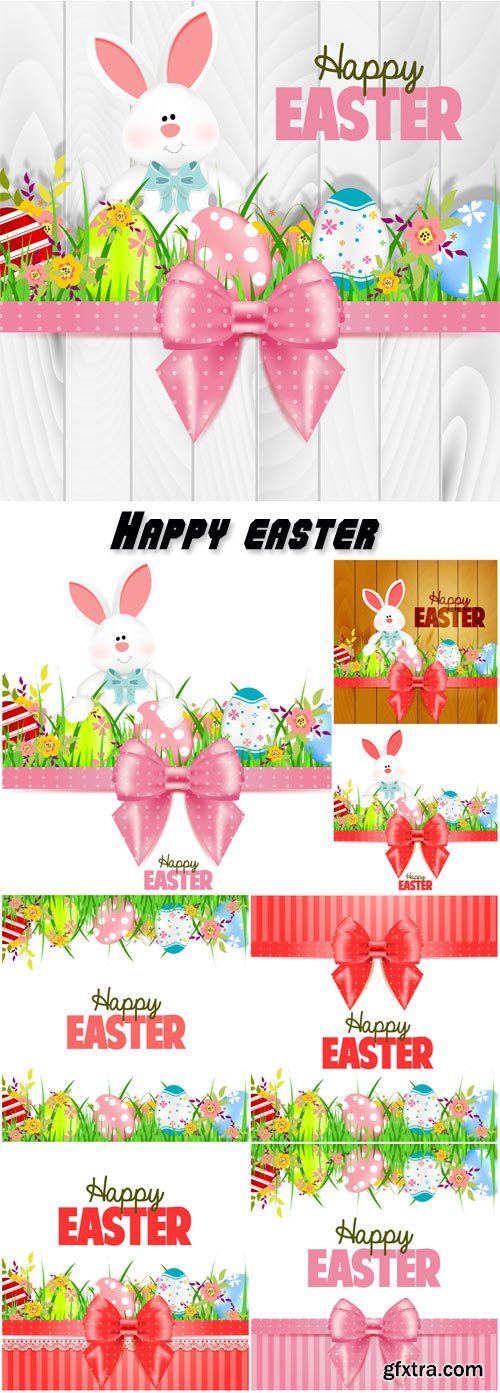 Happy easter, vector bunny easter