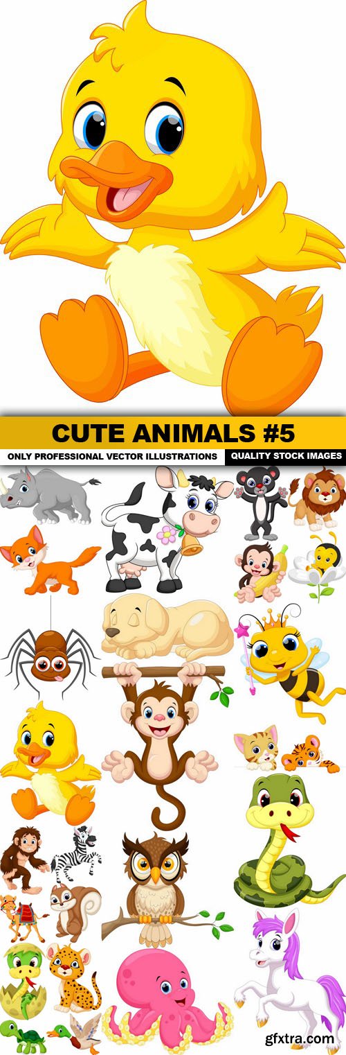 Cute Animals #5 - 25 Vector
