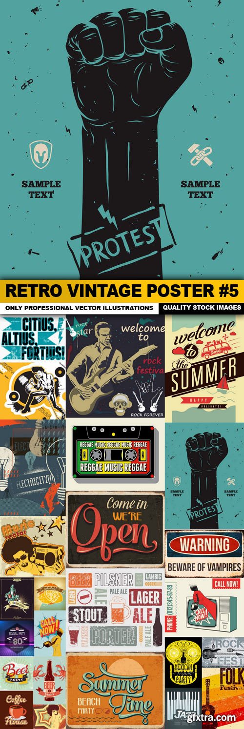 Retro Vintage Poster #5 - 25 Vector
