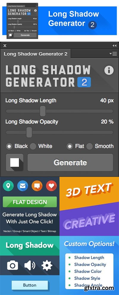Long Shadow Generator 2 Plugin for Photoshop