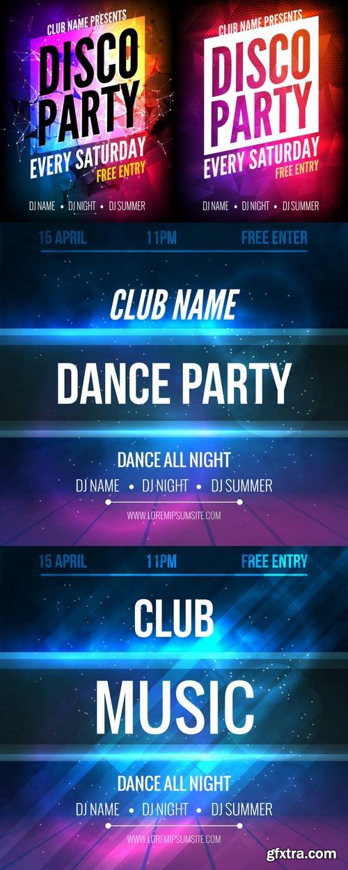 Disco Party Poster Template - Night Dance Party flyer