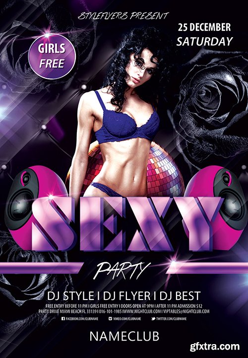Sexy Party PSD Flyer Template + Facebook Cover