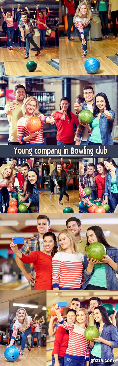Young company in Bowling club