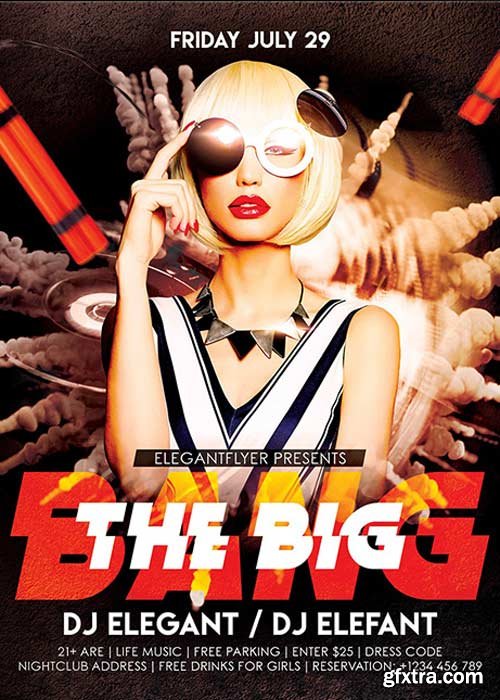 The Big Bang – Flyer PSD Template + Facebook Cover