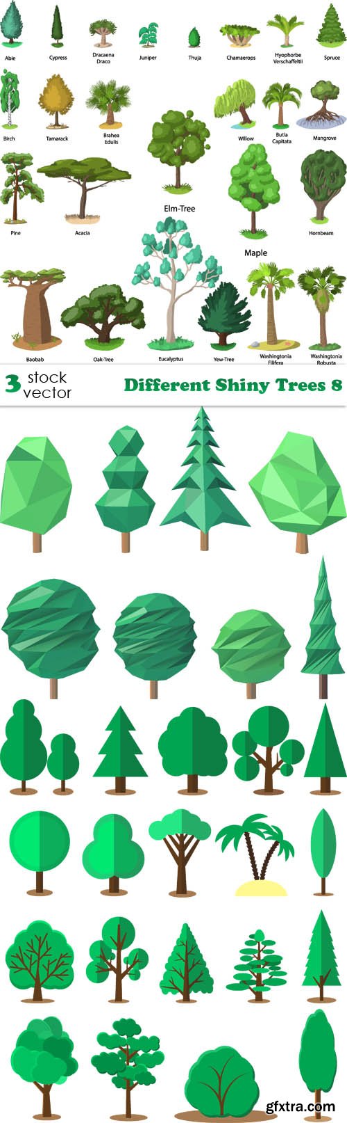 Vectors - Different Shiny Trees 8