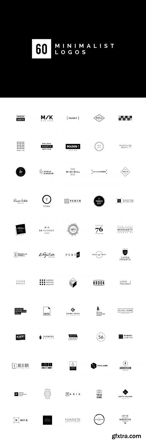 CreativeMarket 60 Minimalist Logos 282573