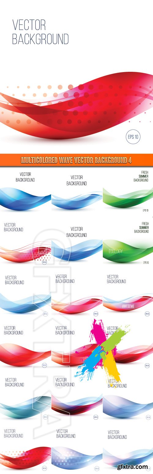 Multicolored wave vector background 4