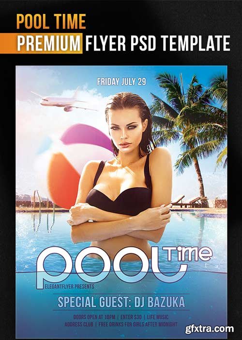 Pool Time – Flyer PSD Template + Facebook Cover