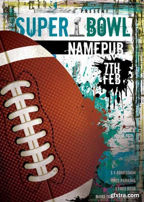 Super Bowl V3 PSD Flyer Template + Facebook Cover