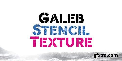 Galeb Stencil Texture Font Family