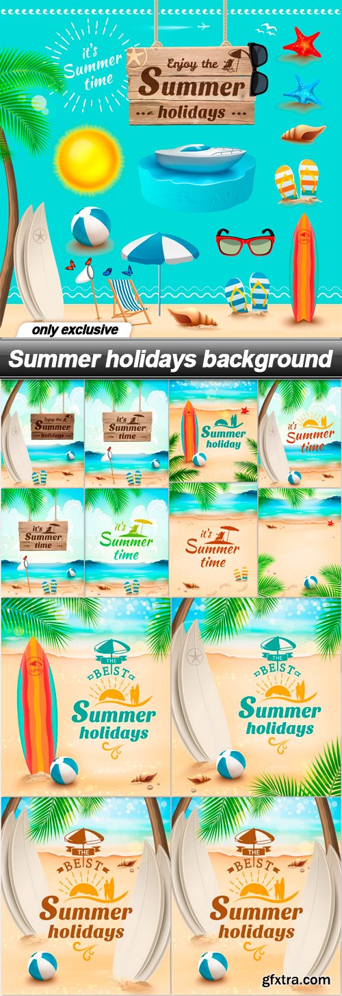 Summer holidays background - 13 EPS