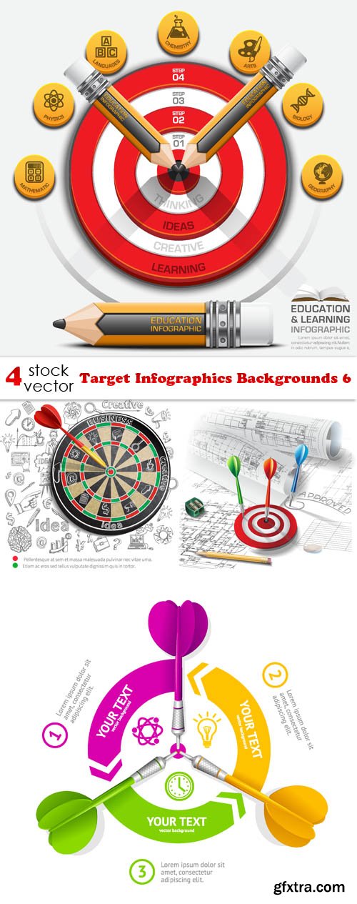 Vectors - Target Infographics Backgrounds 6