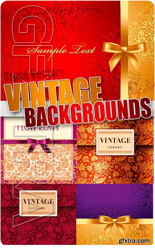 Vintage backgrounds with bows - Stock Vectors