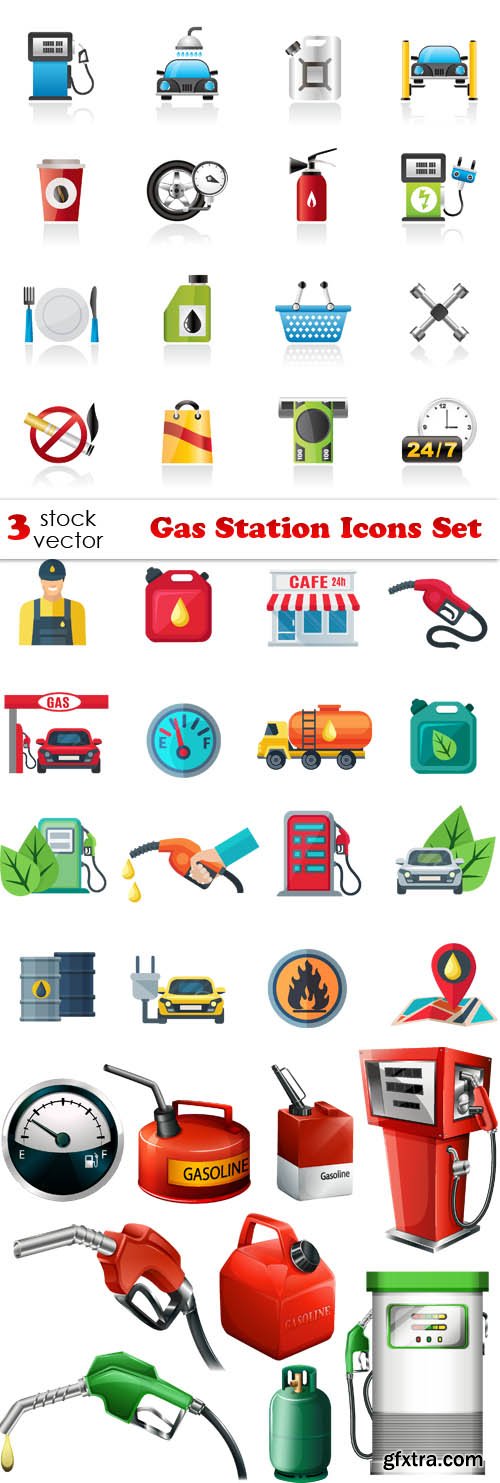 Vectors - Gas Station Icons Set