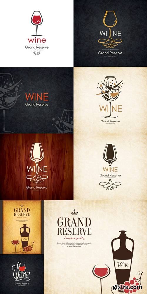 Logotype for Wine Shop, Winery, Wine List, Restaurant