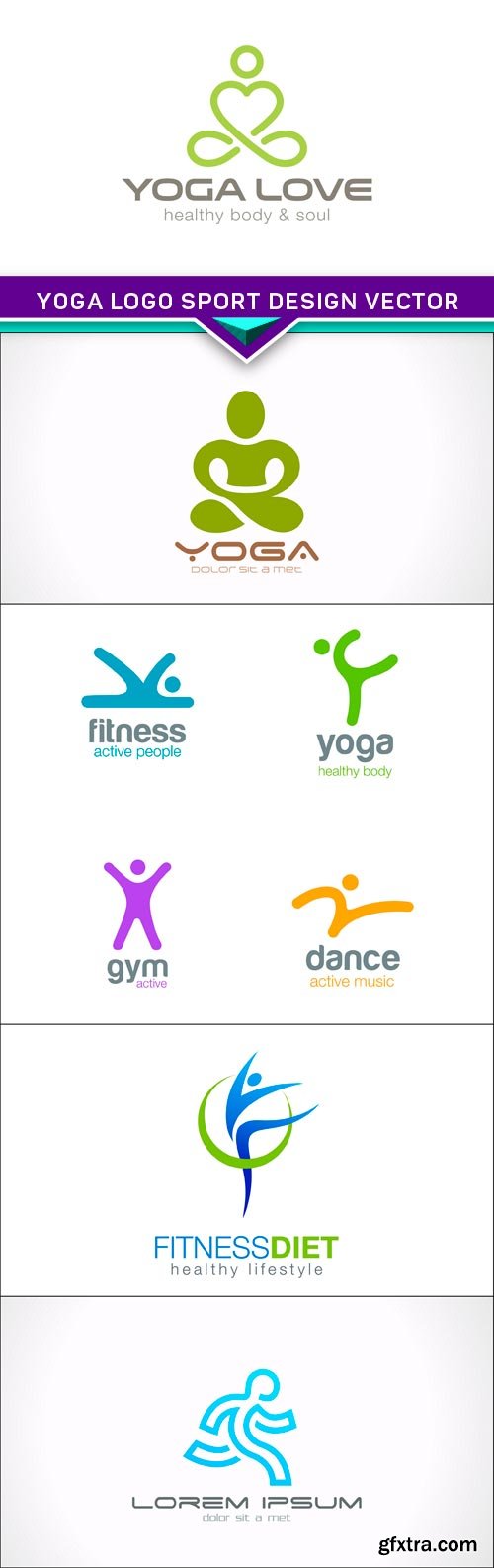 Yoga Logo sport design vector 5x EPS