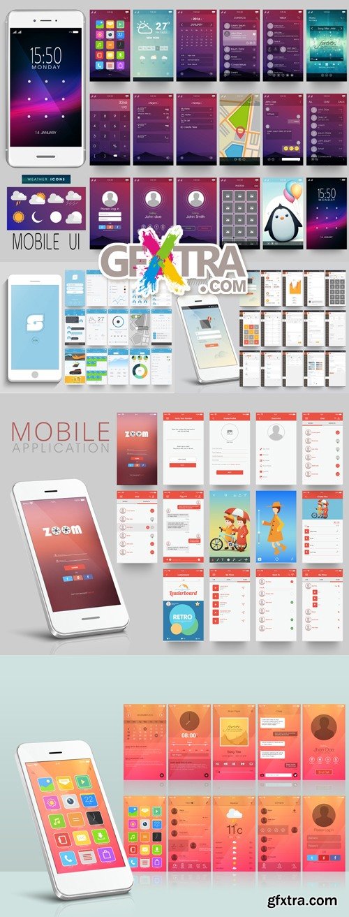 Mobile Phone Interfaces Vector