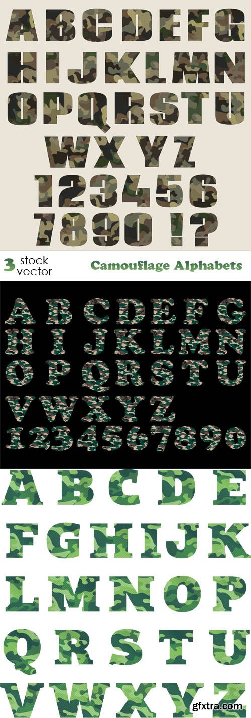 Vectors - Camouflage Alphabets