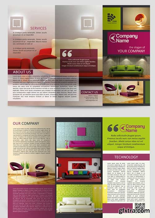 Furniture Tri-Fold Brochure PSD Template