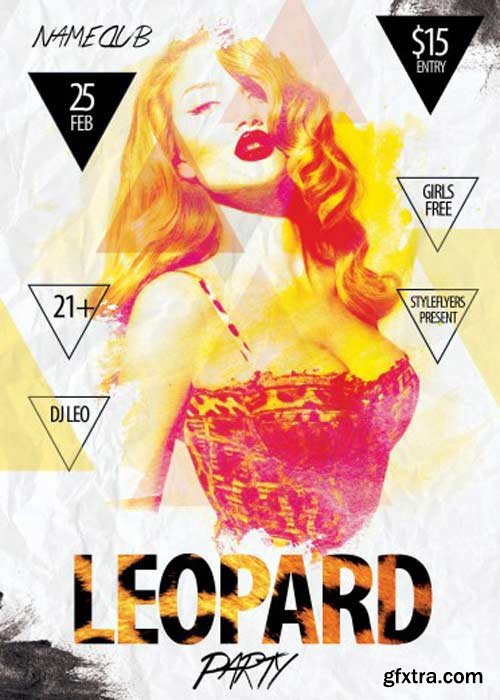 Leopard Party Flyer PSD Template + Facebook Cover
