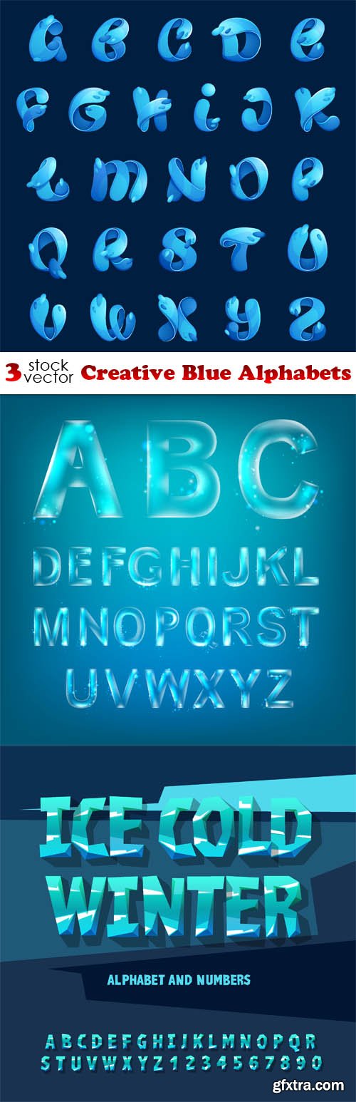 Vectors - Creative Blue Alphabets
