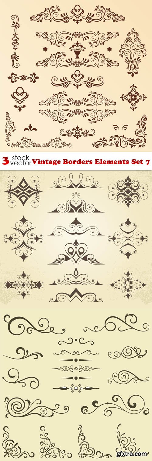 Vectors - Vintage Borders Elements Set 7